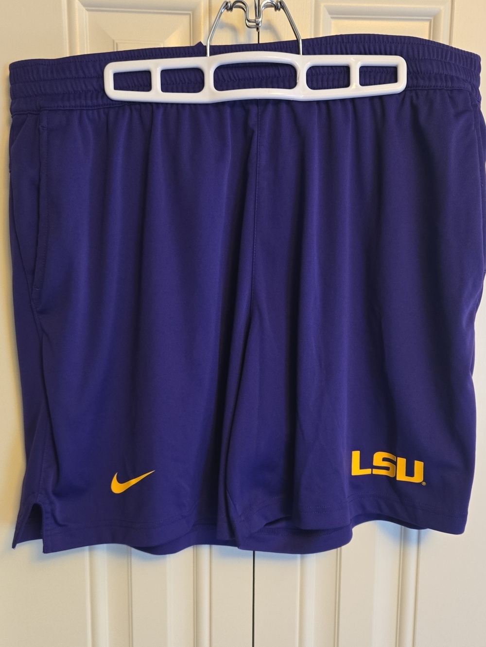 Nike Purple LSU Athletic Shorts with Gold Accents